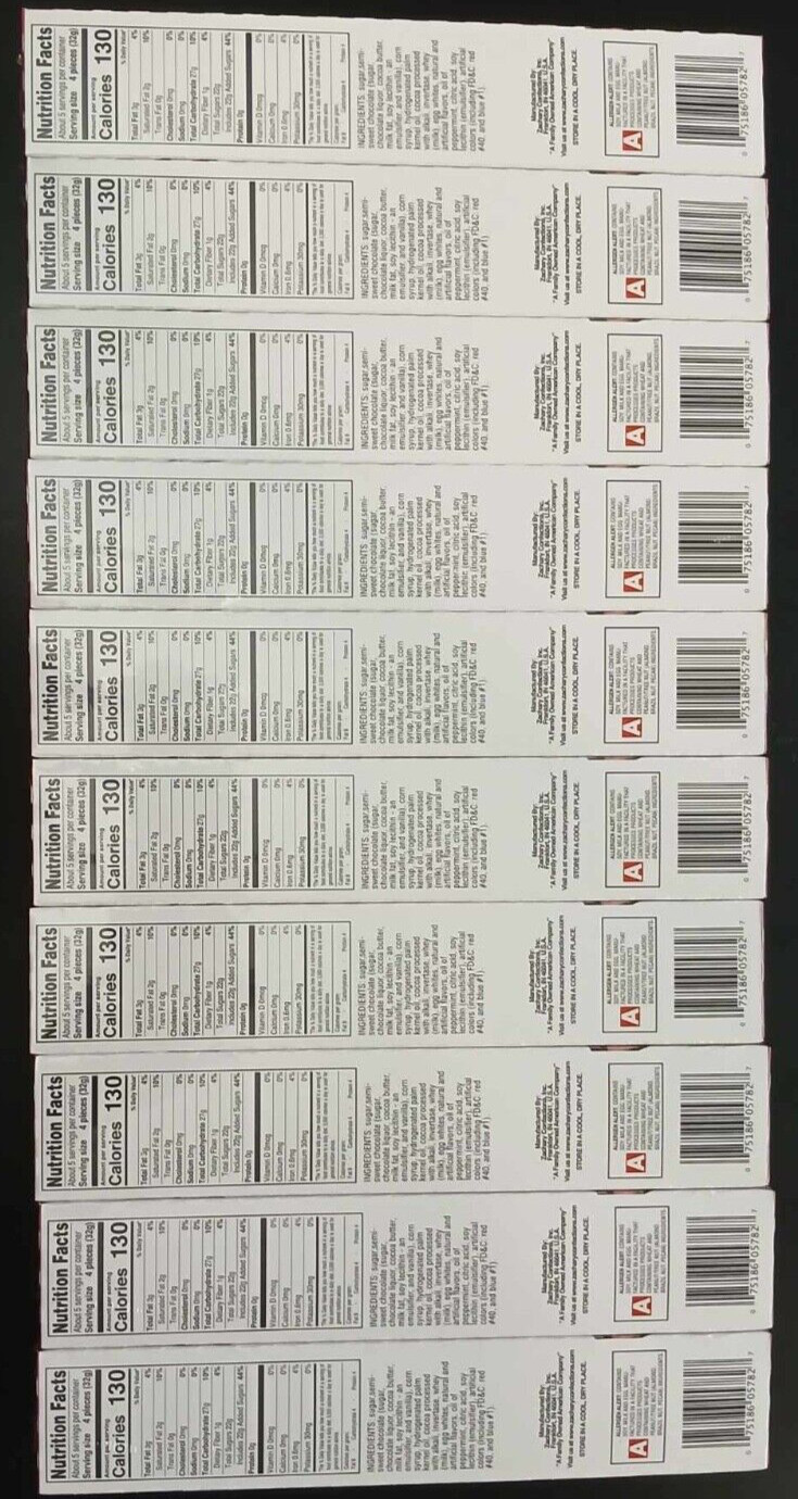 10PK Zachary Thin Mints ~ Raspberry ~ 5.5 OZ ~ SEALED ~ FAST SHIP ~ FRESH