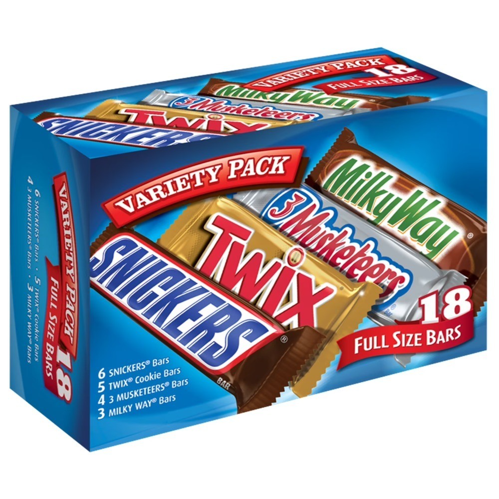 Assorted Milk Chocolate Candy Bars Variety Pack Snack Box
