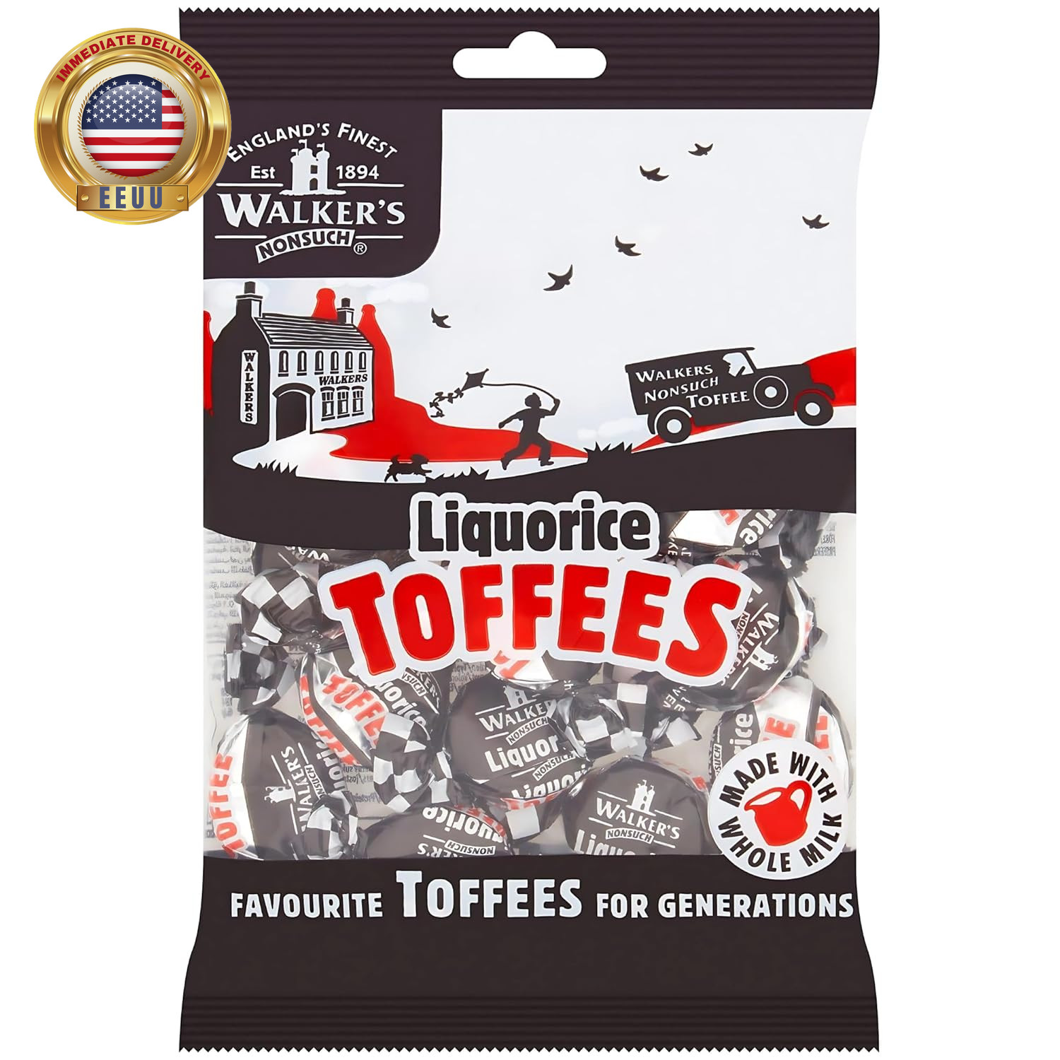 Liquorice Toffees | with Condensed Milk & Black Treacle | Imported from the UK |