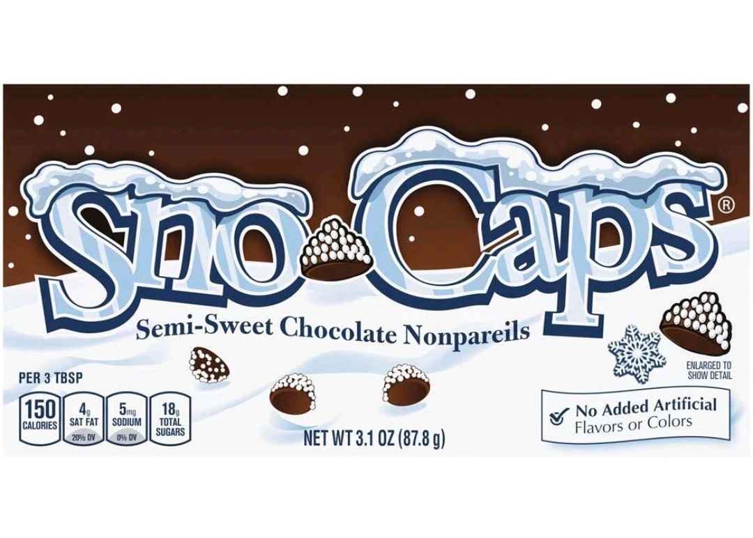 12 ea Sno Caps Semi-Sweet Chocolate Nonpareils 3.1 oz Theater Boxes