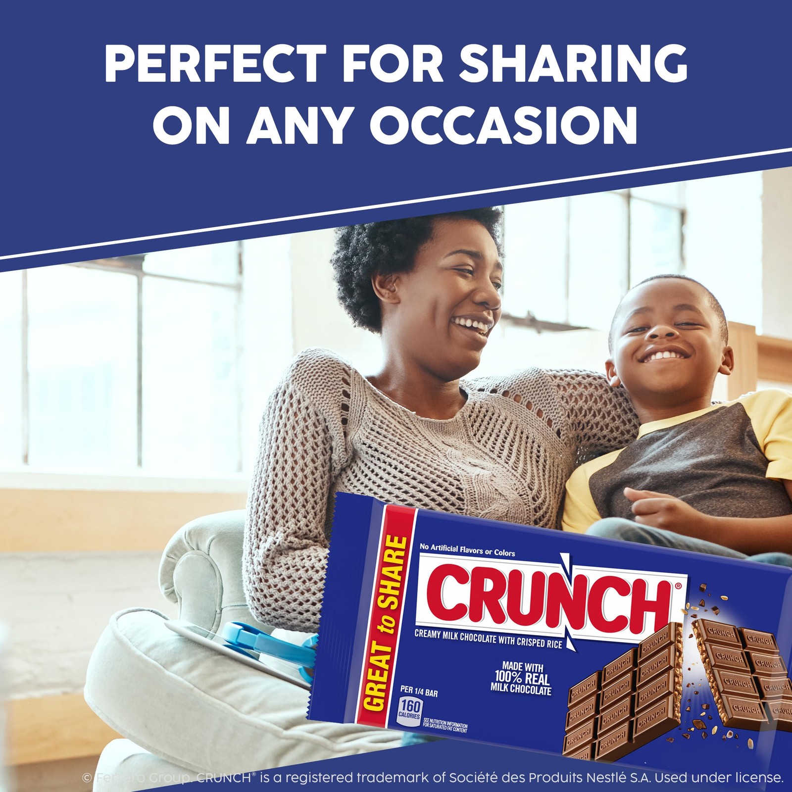 CRUNCH, Milk Chocolate and Crisped Rice, Full Size Individually Wrapped Candy Ba