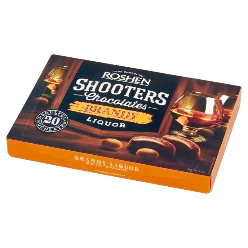4x Roshen Shooters Chocolate Candy with Brandy Liqueur Boxed Sweets 150g/5.3oz