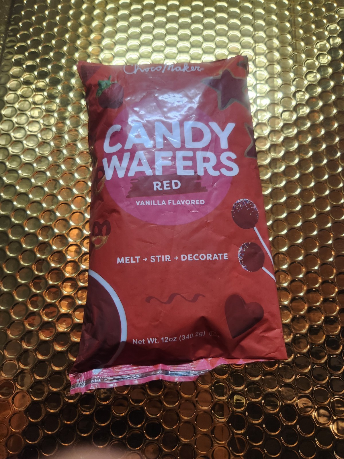 Chocomaker Red Vanilla Flavored Candy Wafers, 12 Ounce
