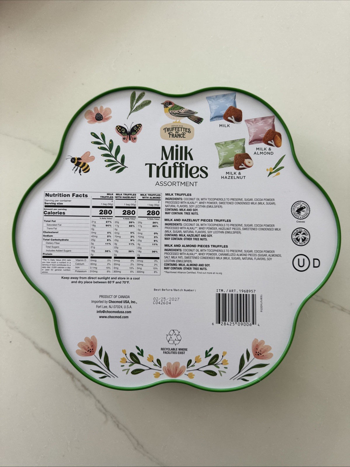 Truffettes de France Milk Chocolate Truffles w/ Almond & Hazelnut, 14 oz