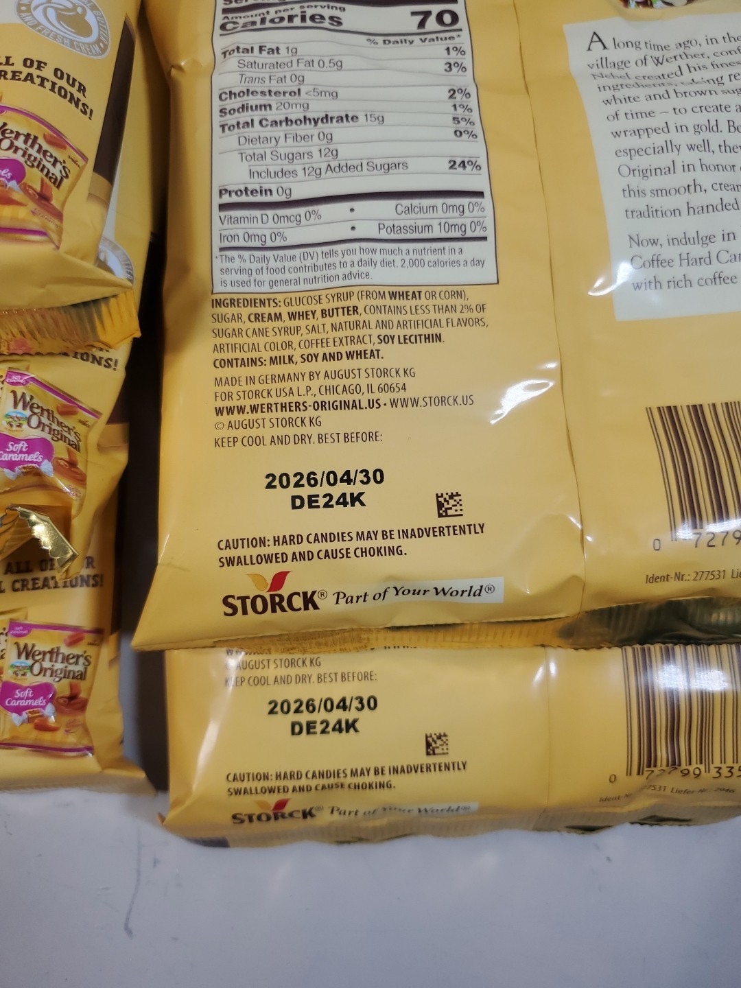 5 Werthers Original Caramel Coffee Hard Candies 5.5oz Tot 27.5oz Exp 4/30/26 (G1