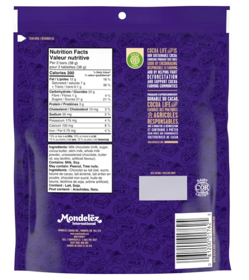 Cadbury Dairy Milk, Milk Chocolate Mini Bars Creamy Taste 19 Bars (3 Pack)