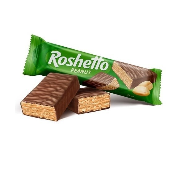 Roshen Roshetto Peanut Crispy Wafer Bar Milk Chocolate Ukraine
