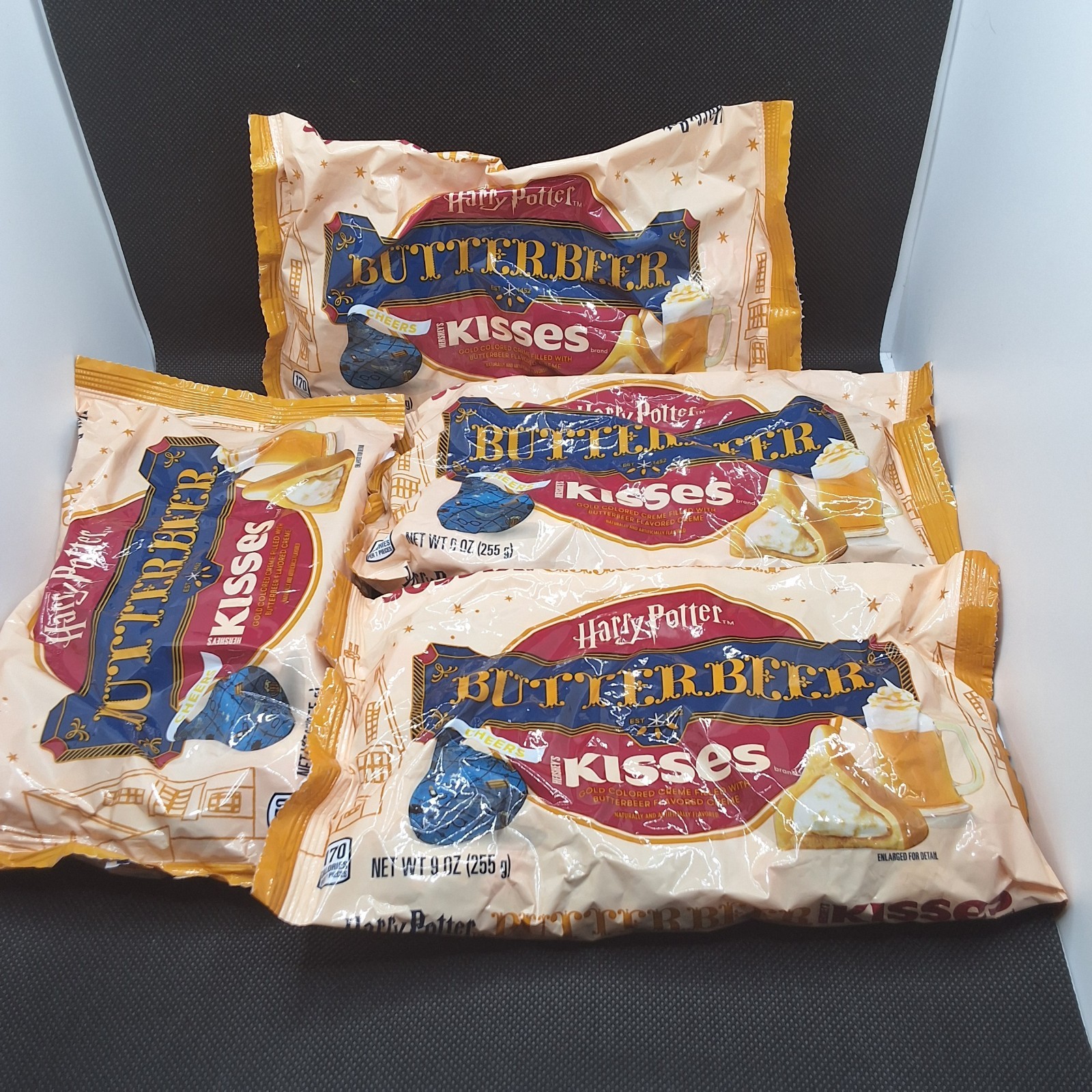 4 BAGS 9 oz Hershey’s Kisses Butterbeer Harry Potter BB 01 2027