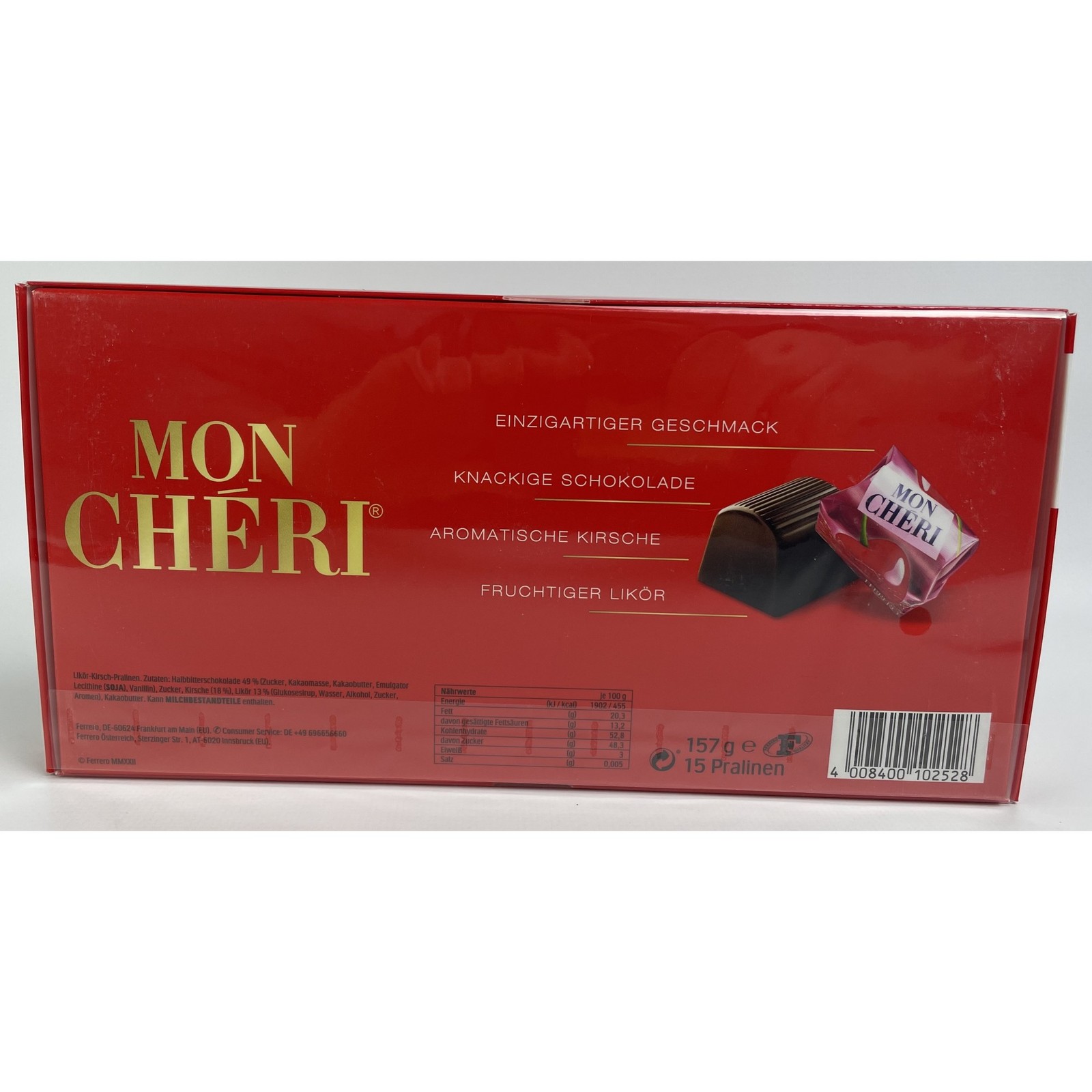 2x157G FERRERO MON CHERI PRALINES – CHOCOLATE CHERRY FILLED WITH LiQUEUR