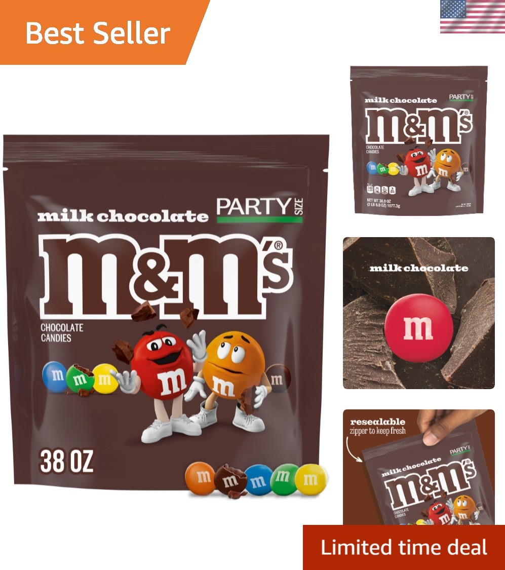 Milk Chocolate Candy, Party Size, 2.4 lb Resealable Bag for Parties, Baking &…