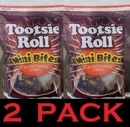 2x Tootsie Roll MINI BITES Chocolate Candy Coated Chews 9 oz Bag – 2 PACK