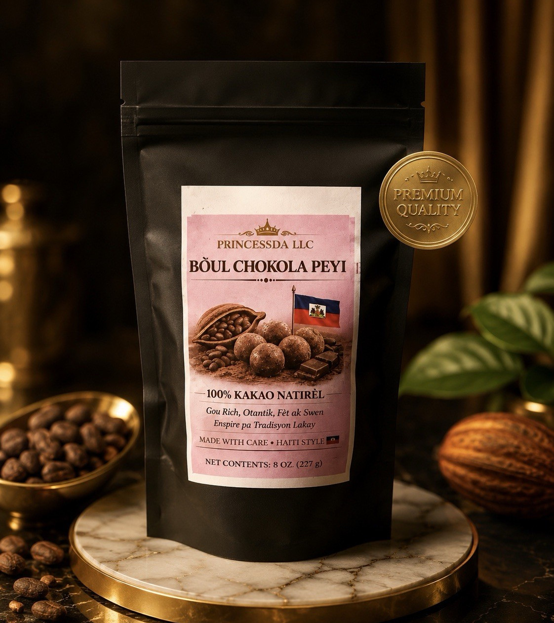 Princessda LLC Boul Chokola Peyi Chocolate Candy Balls 8 oz (227 g) Bag
