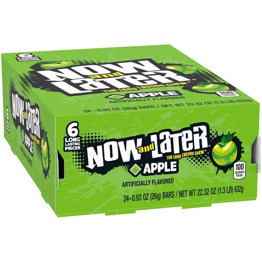 Now and Later Original Taffy Chews Candy, 0.93 Bar, apple, 22.32 Ounce-2 BOX