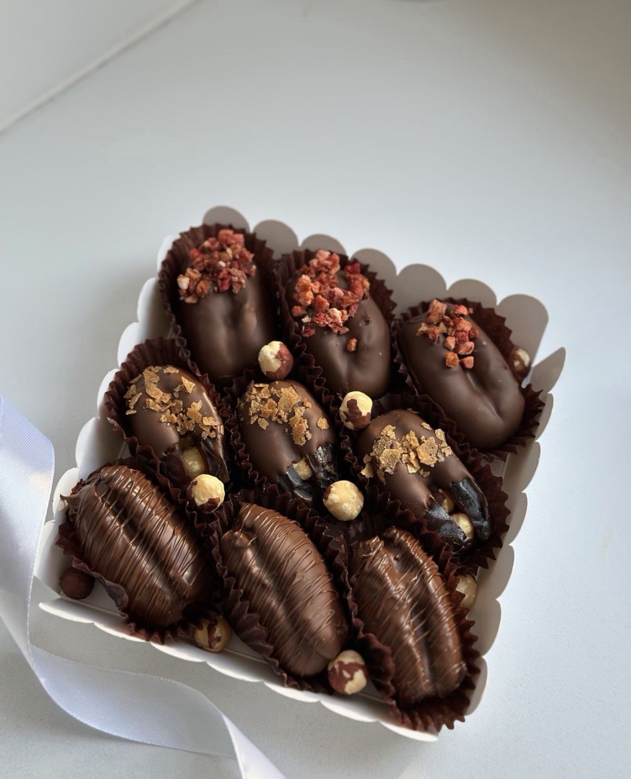 Assorted Chocolate Covered Dates Nuts Dried Fruit Milk Chocolate Box