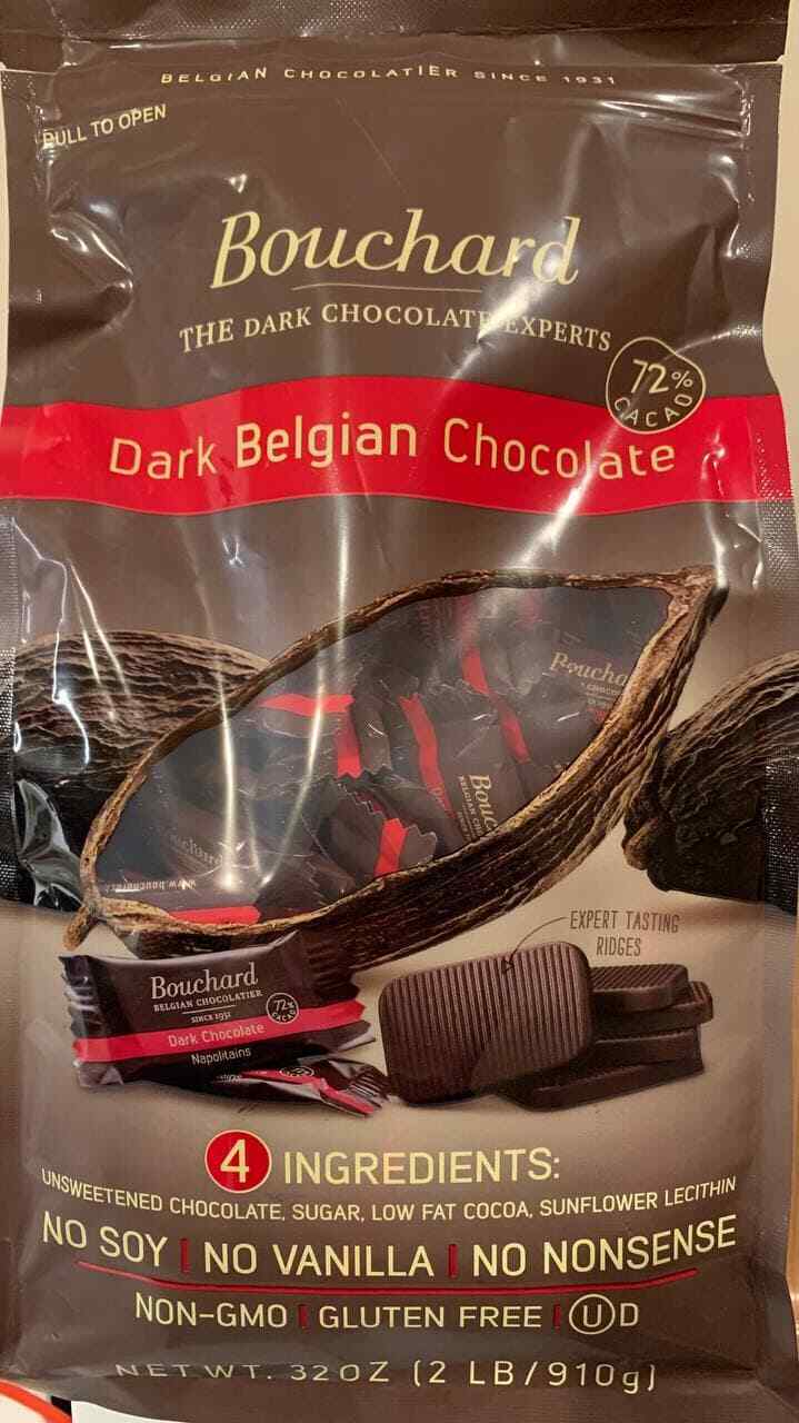 Bouchard Belgian Dark Chocolate Gluten-Free 72% Cacao (32 OZ / 2 LB) EXP: 2-2027