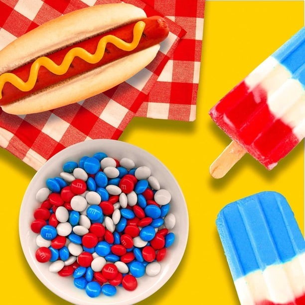 m&m’s RED, WHITE & BLUE PATRIOTIC MIX 62 OZ Milk Chocolate Candy Pantry Jar!🇺🇸