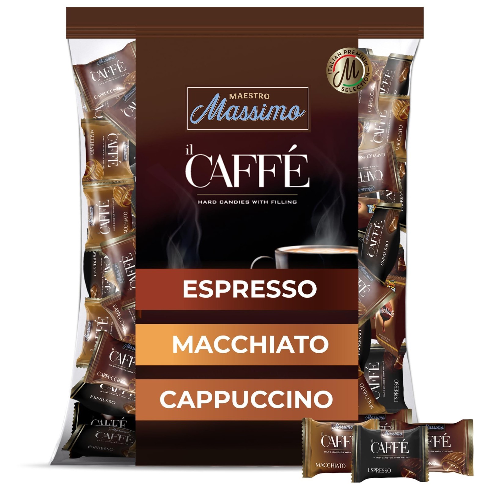 Assorted Coffee Candy – 2.2 lb Bulk Bag, Espresso, Macchiato, Cappuccino Flavors