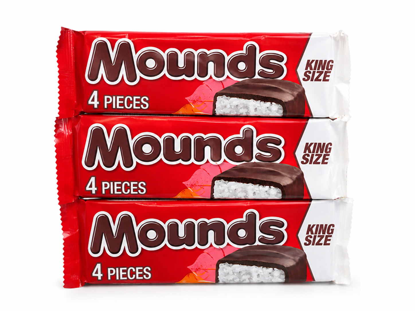 Mounds King Size Coconut Dark Chocolate Candy Bars 3 Pack 3.5oz 4 Pieces Each