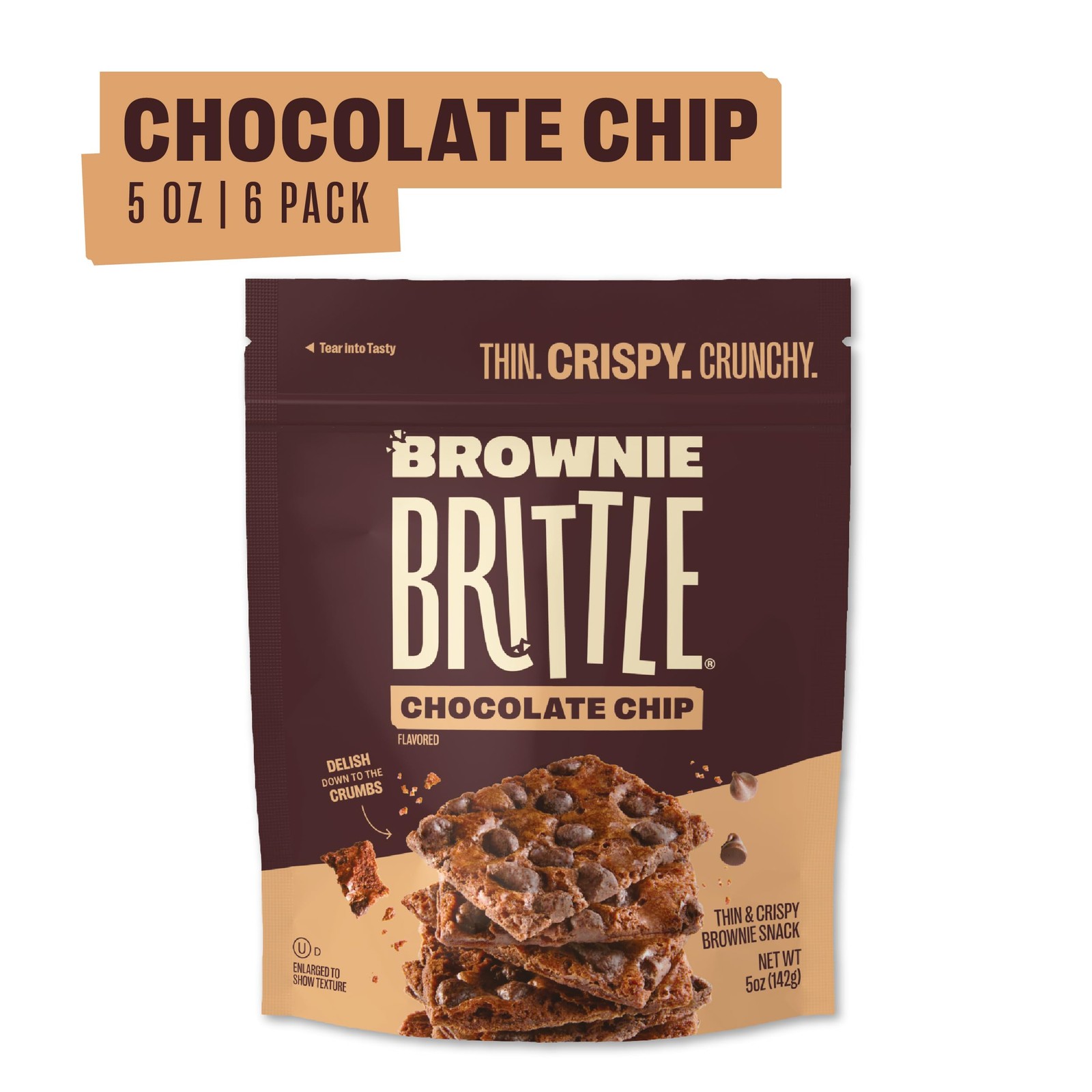 Brownie Brittle – Original Chocolate Chip Thin and Crispy Sweet Snacks, Famil…