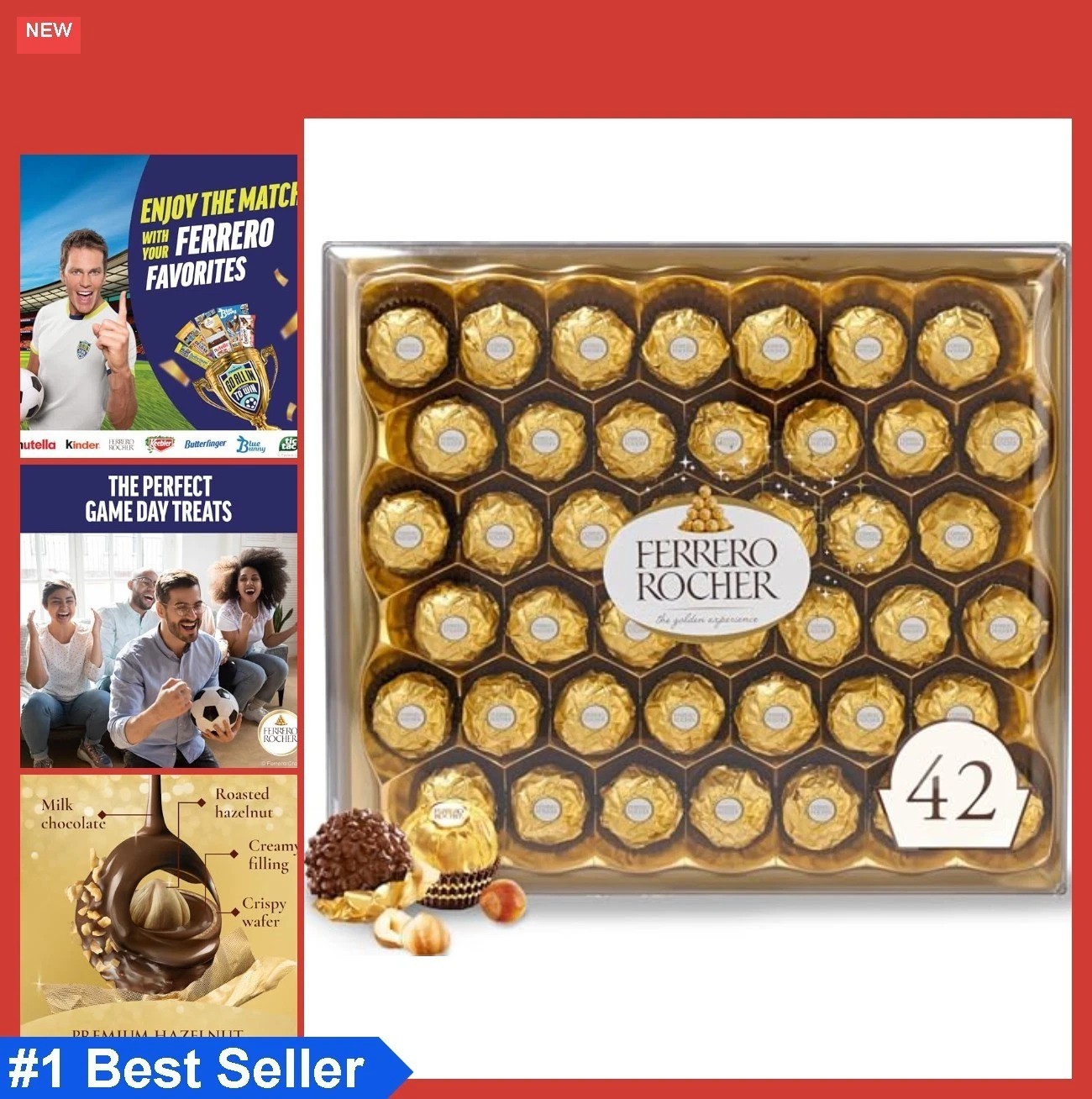 Hazelnut Milk Chocolate Gift Box 42 Count Assortment Individually Wrapped