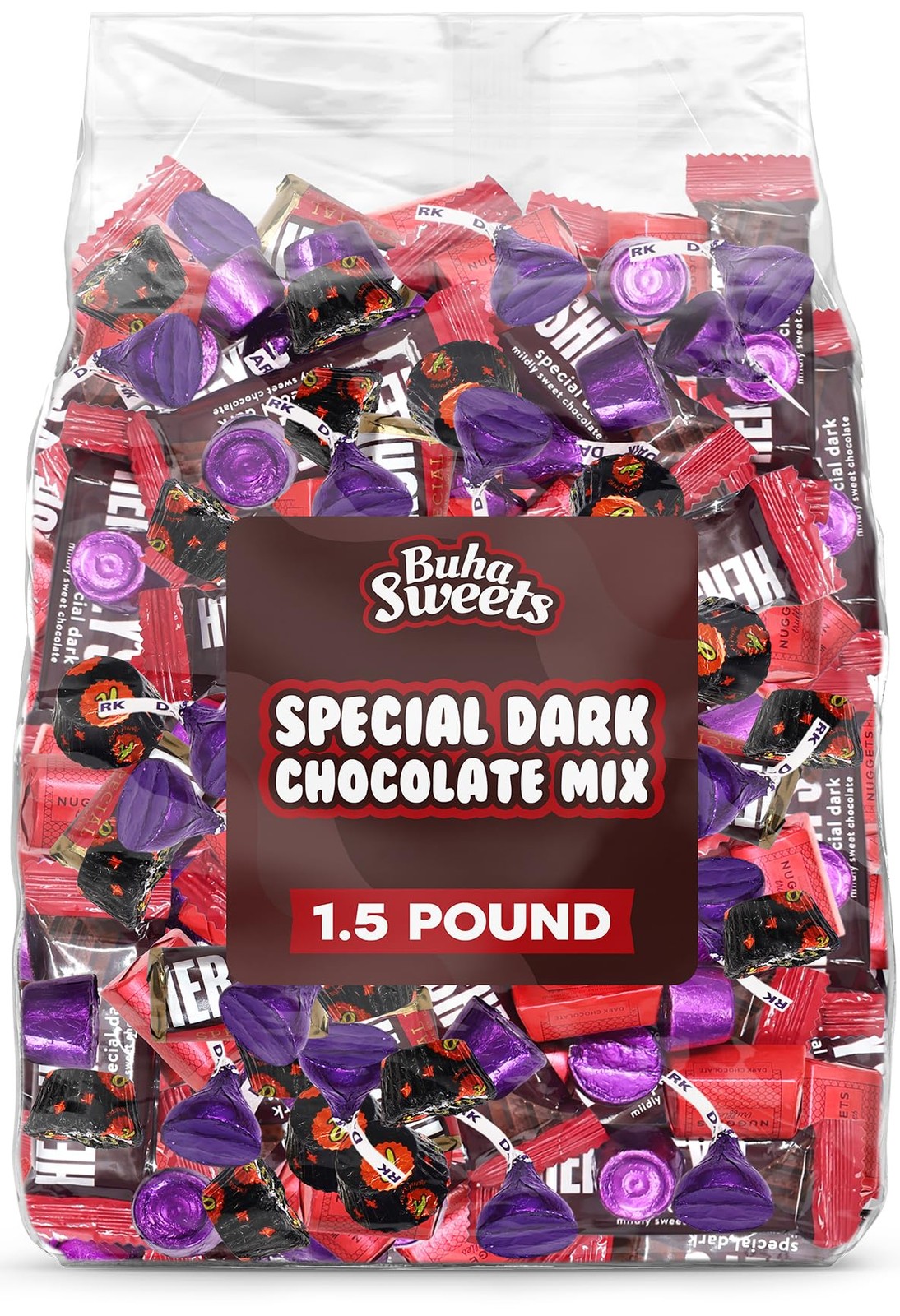Assorted Dark Chocolate Candy Variety Mix – 1.5 Pound Bulk Assorted Dark Choc…