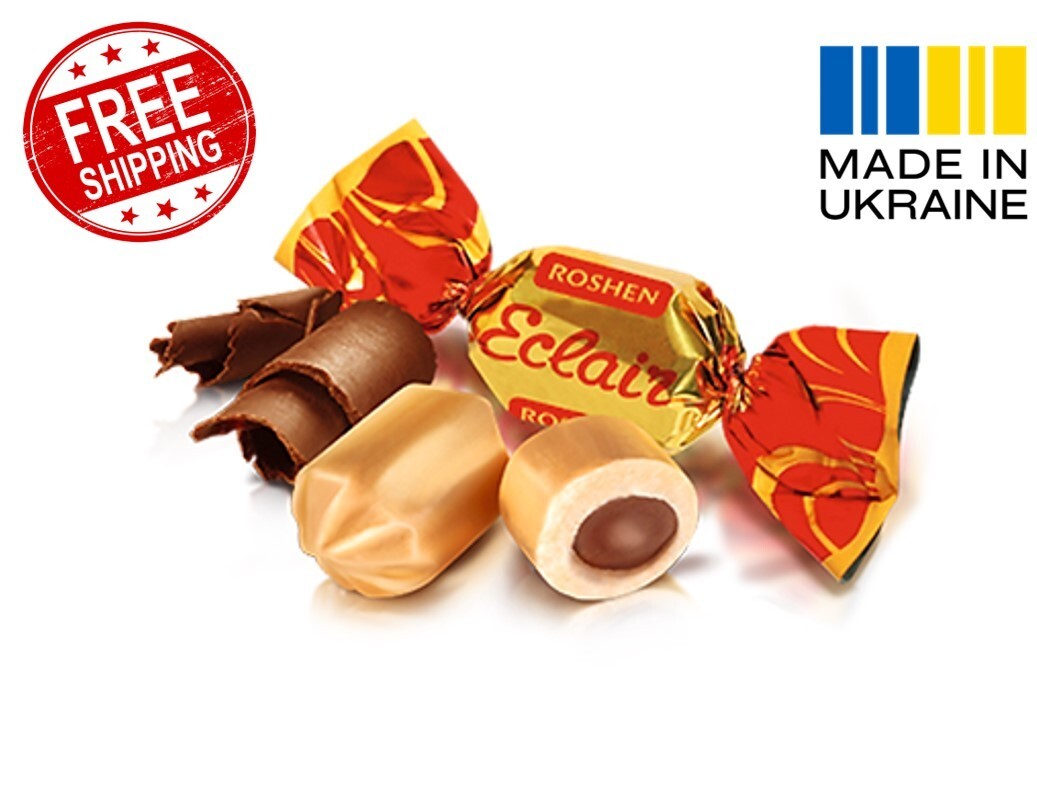 ROSHEN «ECLAIR» Milk Caramel Chocolate Filling Candy – Ukrainian Sweets