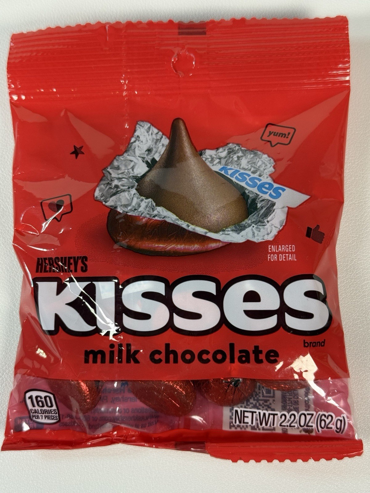 🍫 Bag Of Hershey’s Kisses Milk Chocolate – FRESH 2.2oz Red Foil Bag of Candy