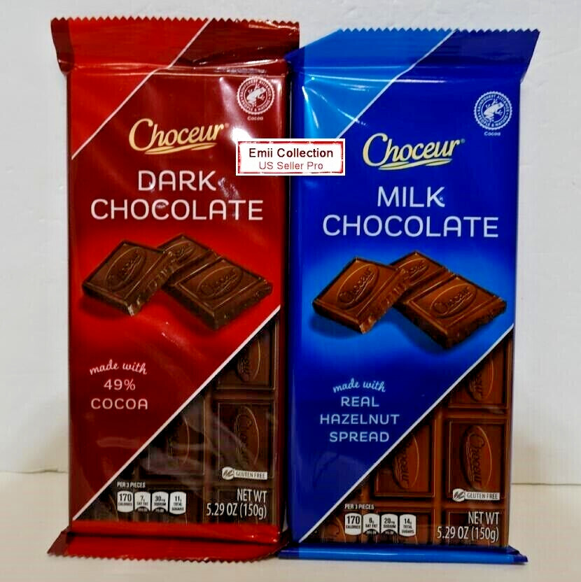 Choceur Austria Dark & Milk Chocolate Bars Bundle 5.29oz 150g