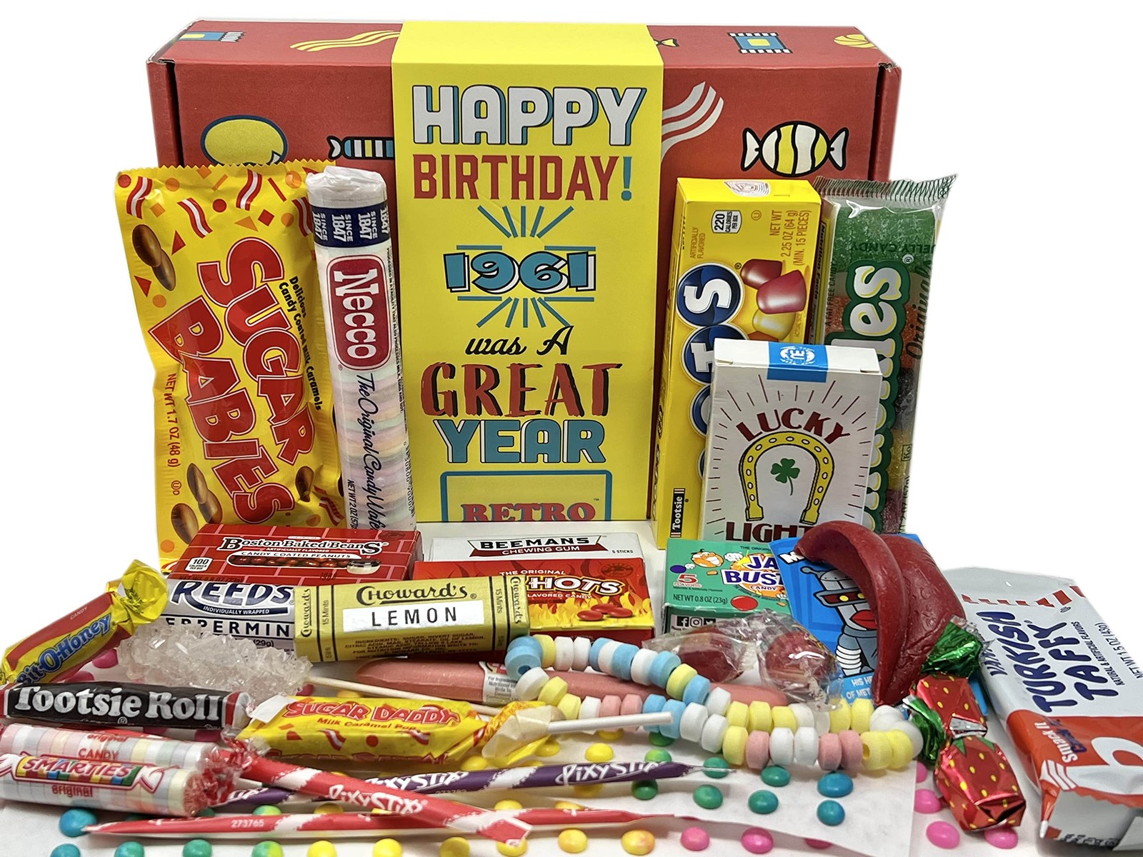 RETRO CANDY YUM ~ 1961 65th Birthday Gift Box Nostalgic Candy Mix from Childh…
