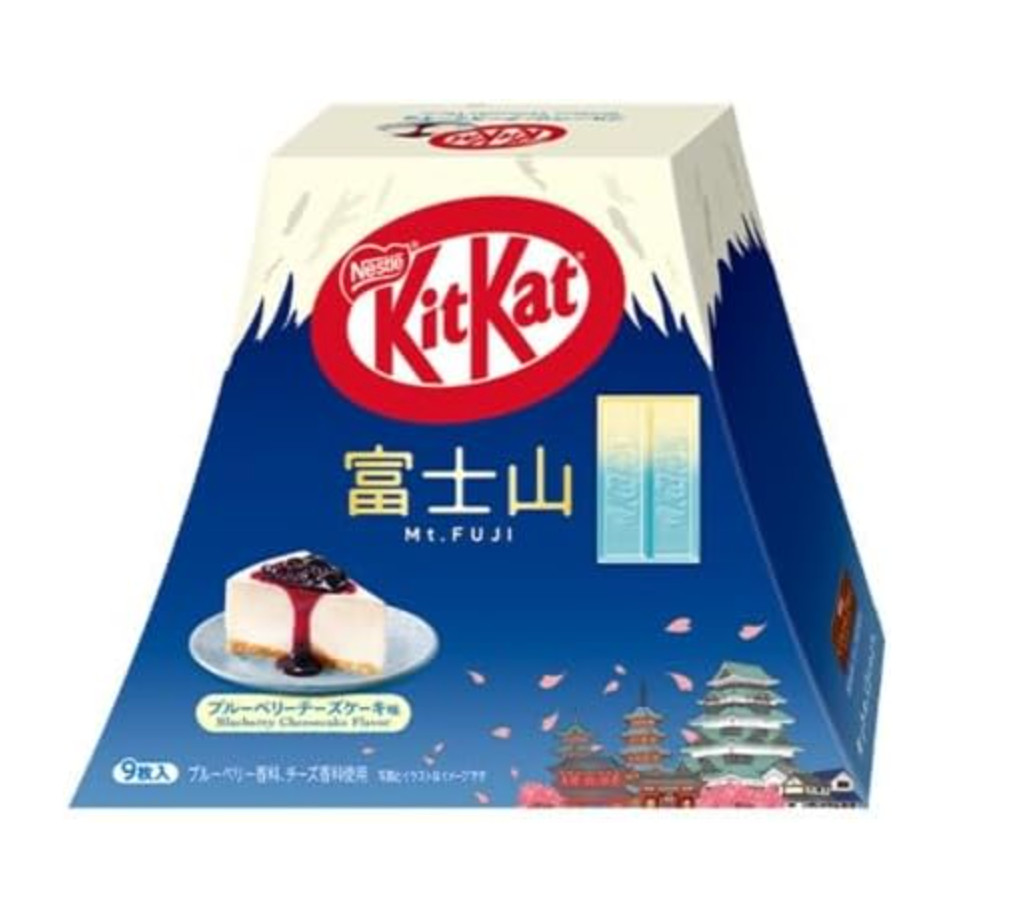 Mt. Fuji Blueberry Cheesecake KitKat flavor, a Japan Exclusive! 1 box, 9 pieces
