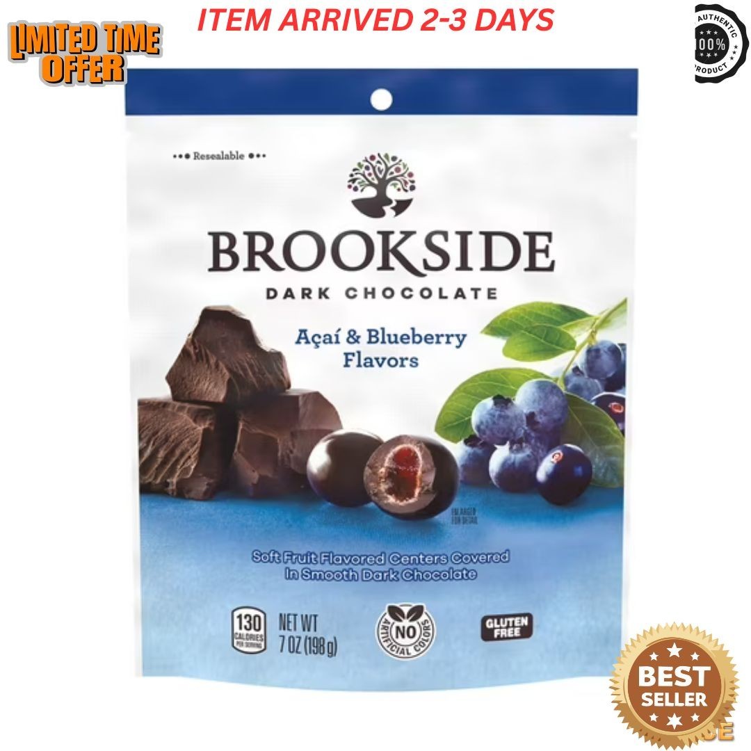 Brookside Dark Chocolate, Acai and Blueberry Flavored Snacking Chocolate, Bag 7