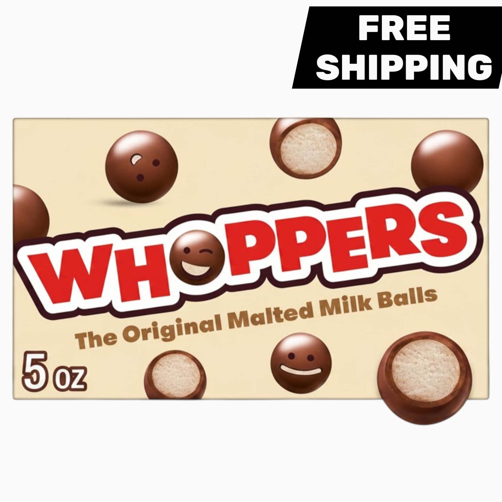WHOPPERS Malted Milk Balls Candy Box, 5 oz 6 pack