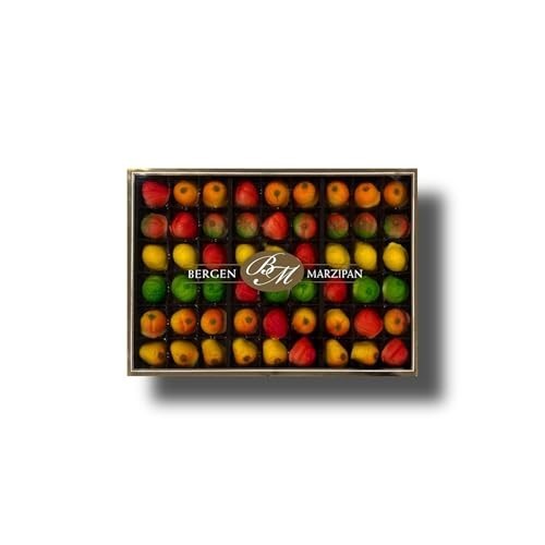 Assorted Fruit Marzipan 54-Piece Gift Box – Elegant Gold Tray, Sweet Treats