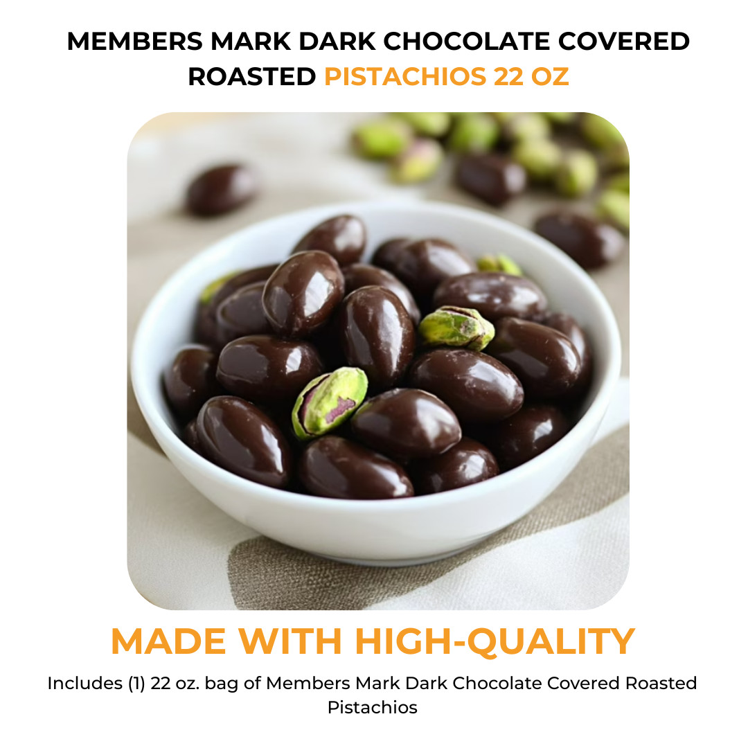 Members Mark Dark Chocolate Covered Roasted Pistachios 22 oz Free Shipping