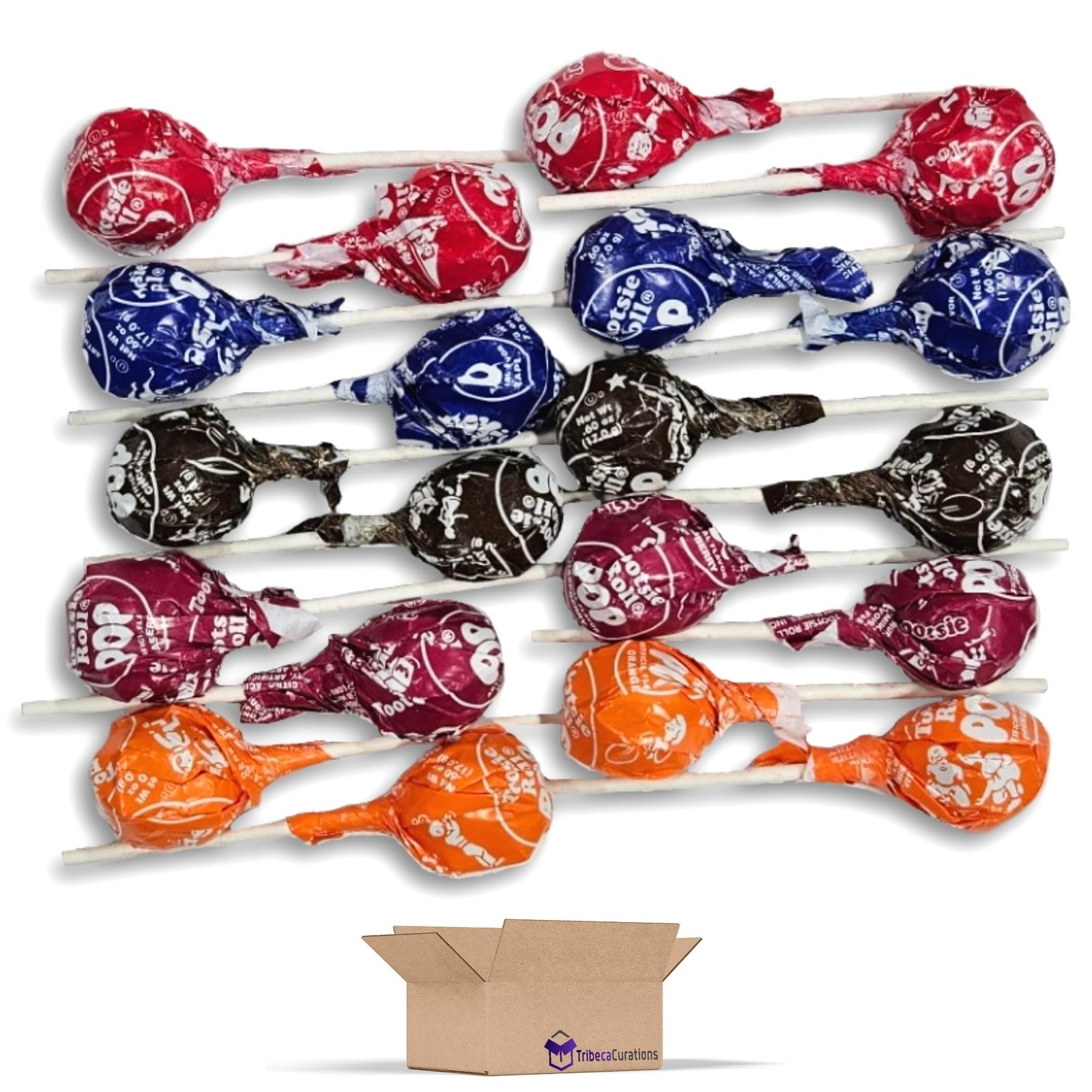 Tootsie Roll Chocolate Candy Filled Lollipops Bulk Value Pack | Cherry, Chocol