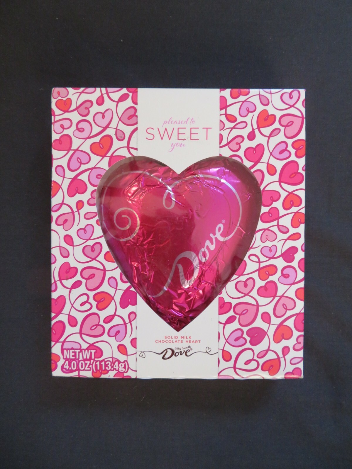 (2) Count Lot Of Dove Silky Smooth Solid Milk Chocolate Hearts 4 Oz Each #O