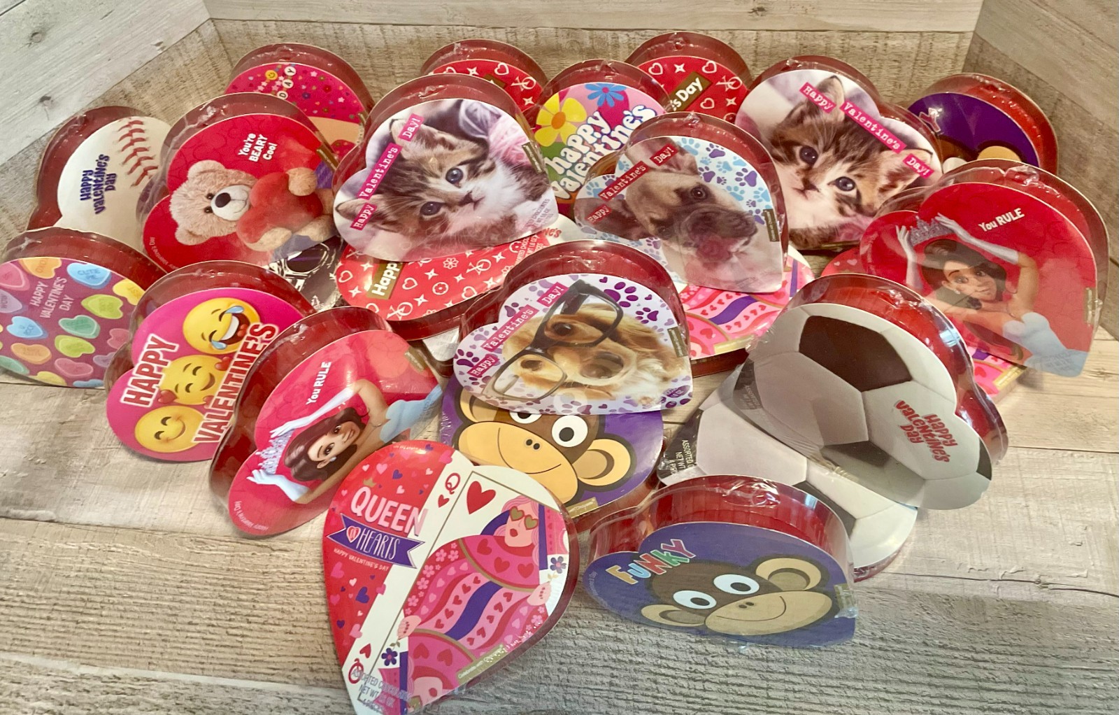 Lot of 25 -Valentine Heart Box of Chocolates 2 oz. Different Designs BB 5/27