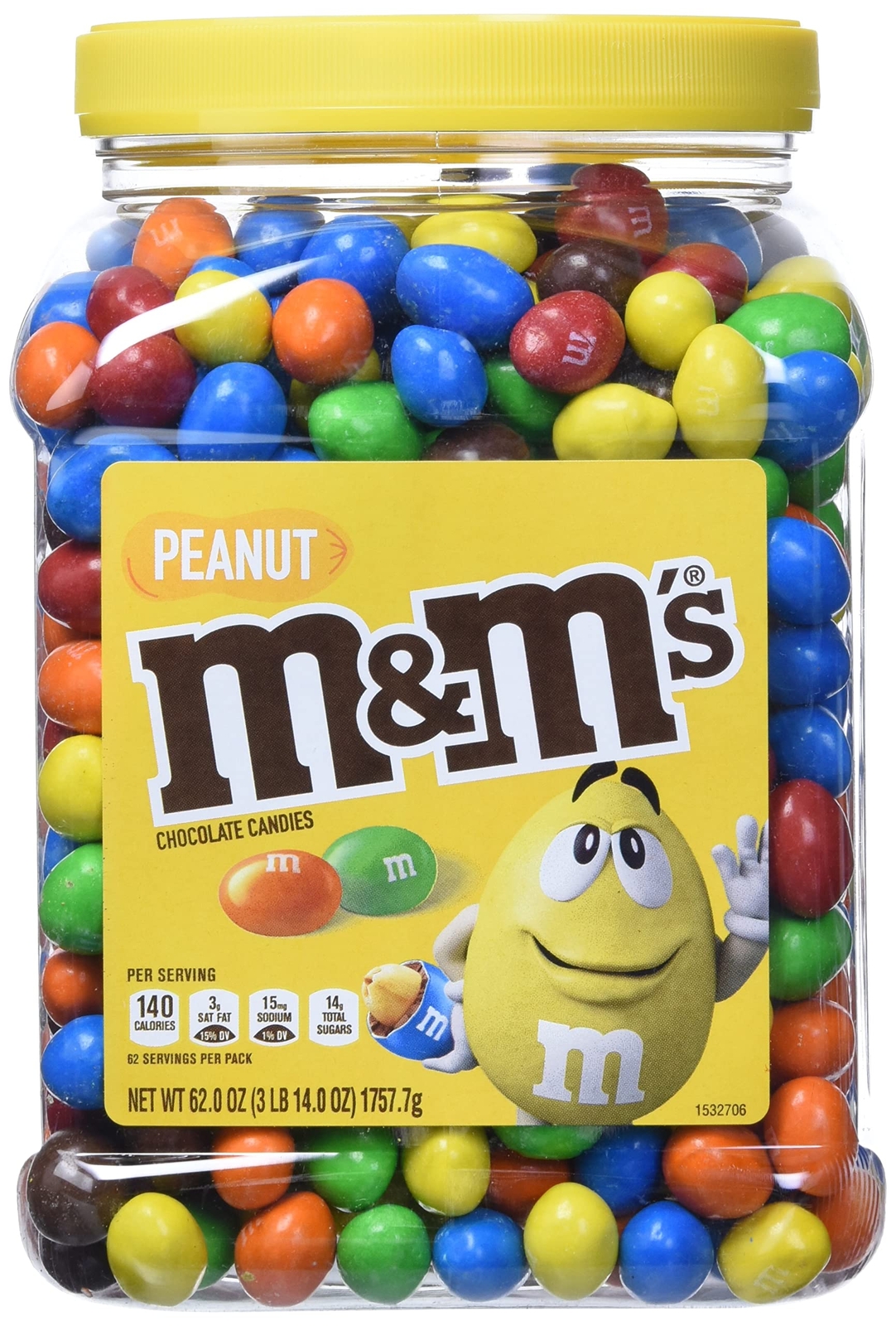 M&M’S Candies, Peanut Chocolate, 62 Ounce Jar peanut