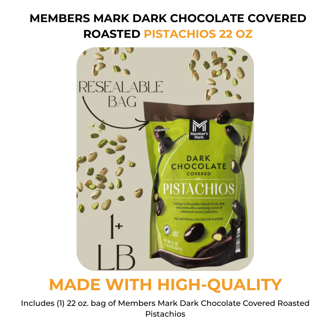 Members Mark Dark Chocolate Covered Roasted Pistachios 22 oz Free Shipping