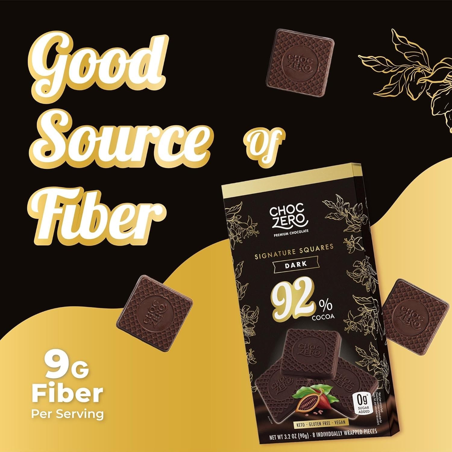 92% Cocoa Ultimate Dark Chocolate Squares – Individually Wrapped Luxury Treats