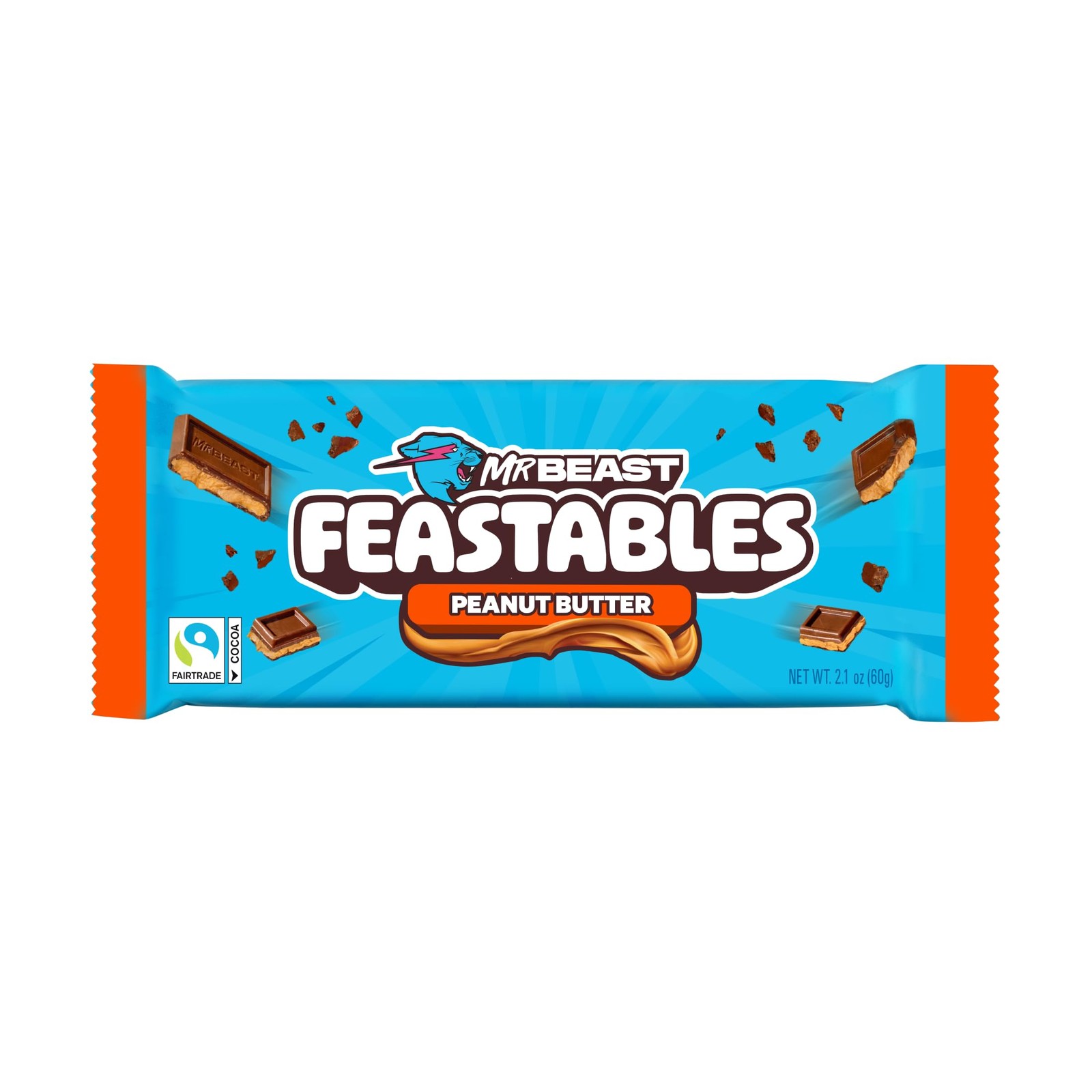 Peanut Butter Milk Chocolate Bars – King Size Candy for Snacks & Gifts, 10 Count