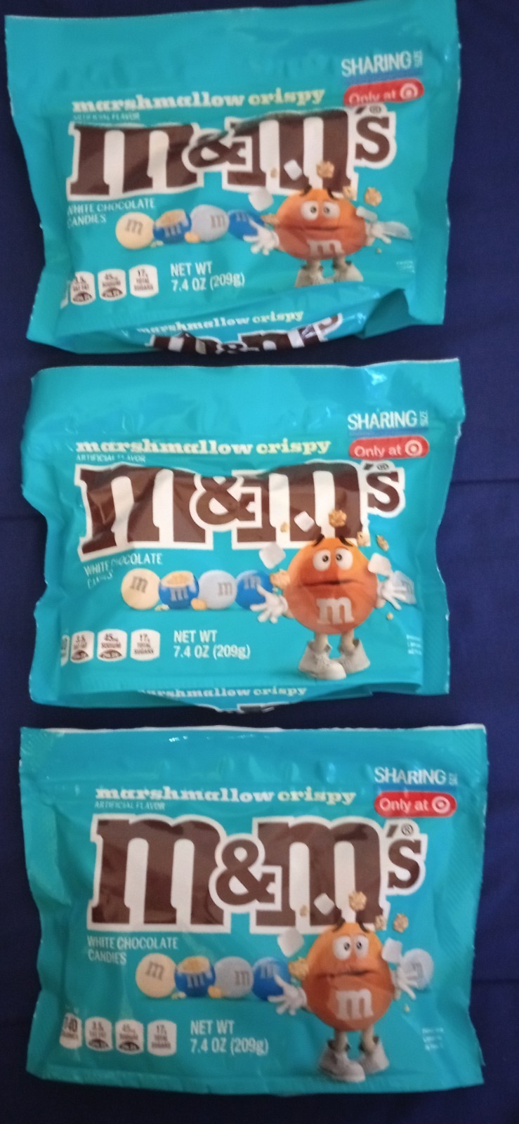 LOT of (3) LIMITED EDITION 7.4oz TARGET EXCLUSIVE M&Ms MARSHMALLOW CRISPY Bags