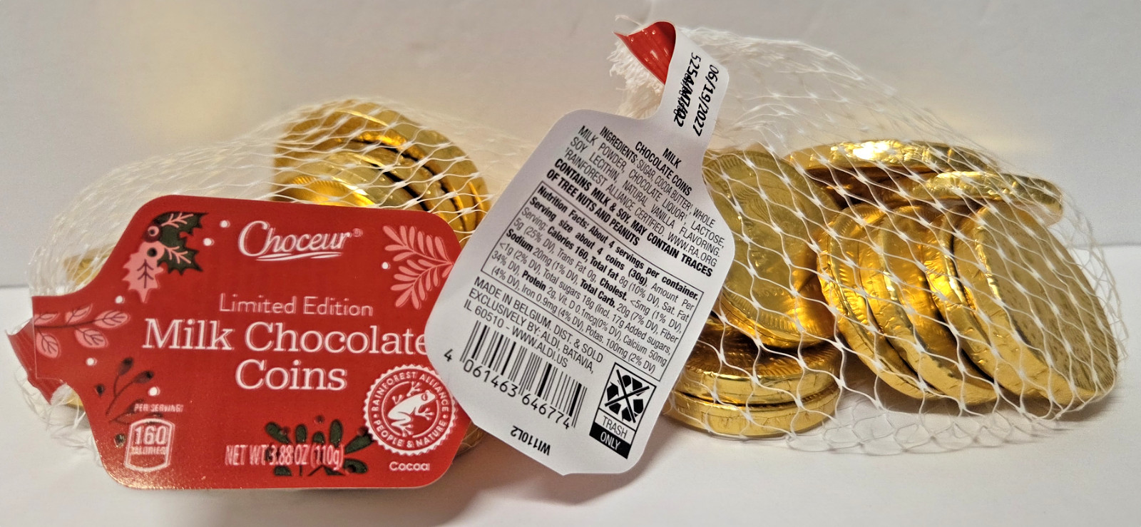 Choceur Limit Edition Milk Chocolate Coins 4.06oz 115g (2 Net Bags)