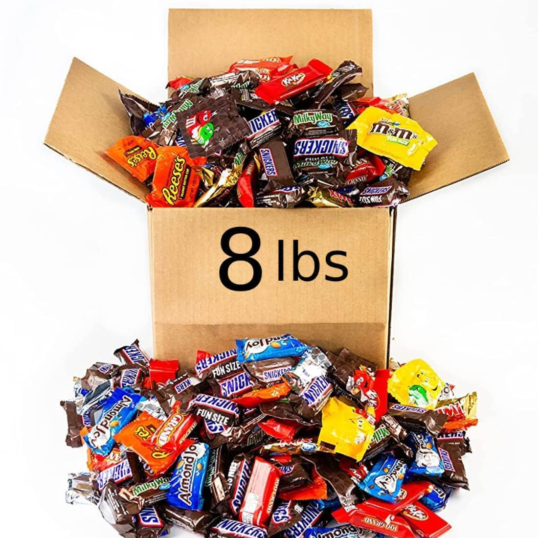 Halloween 8LB Bulk Candy Variety Pack Reese’s Snickers Kit Kat Twix M&M Bars