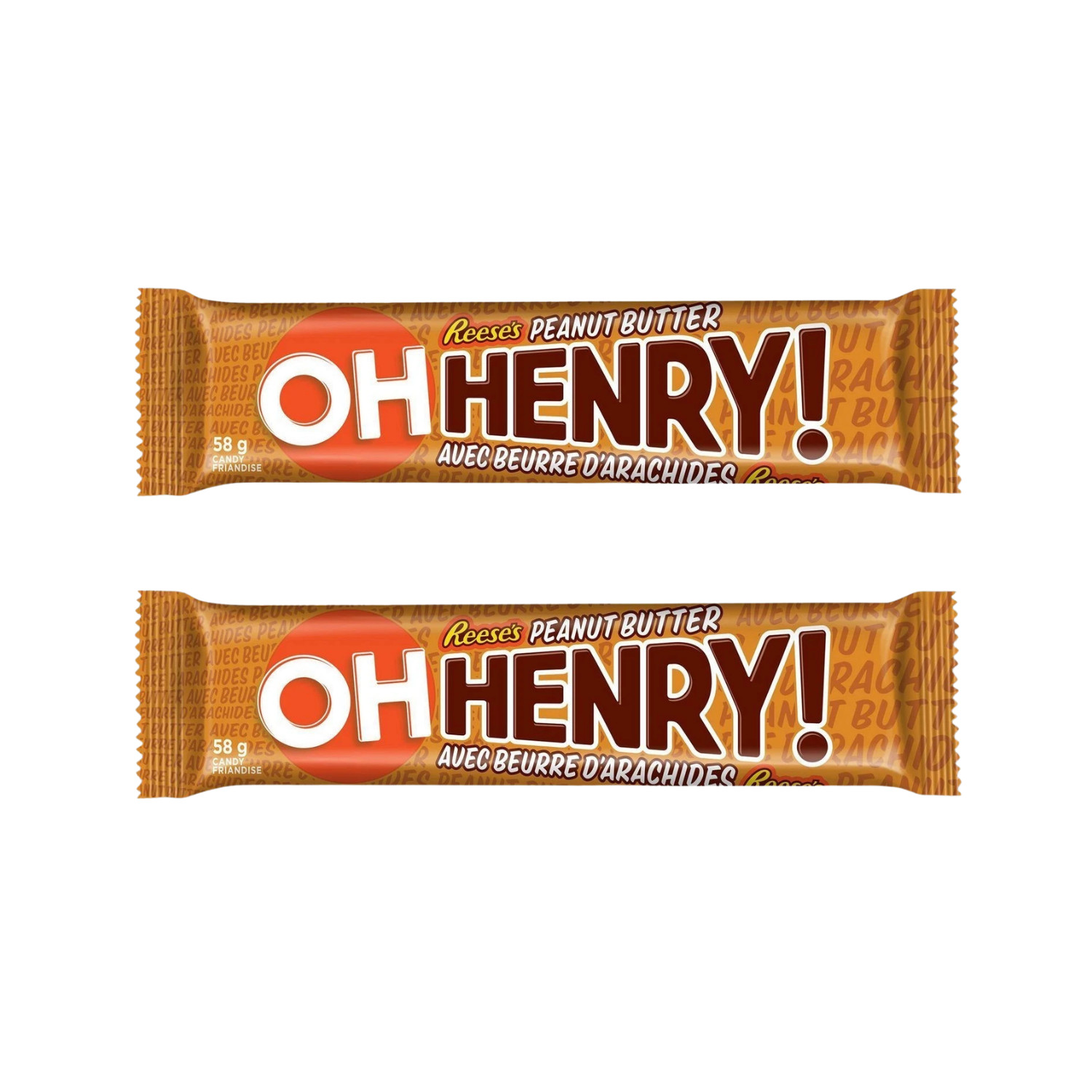 Oh Henry! Chocolate Bar with Reese’s Peanut Butter 58g Creamy Candy Bar (2 Pack)