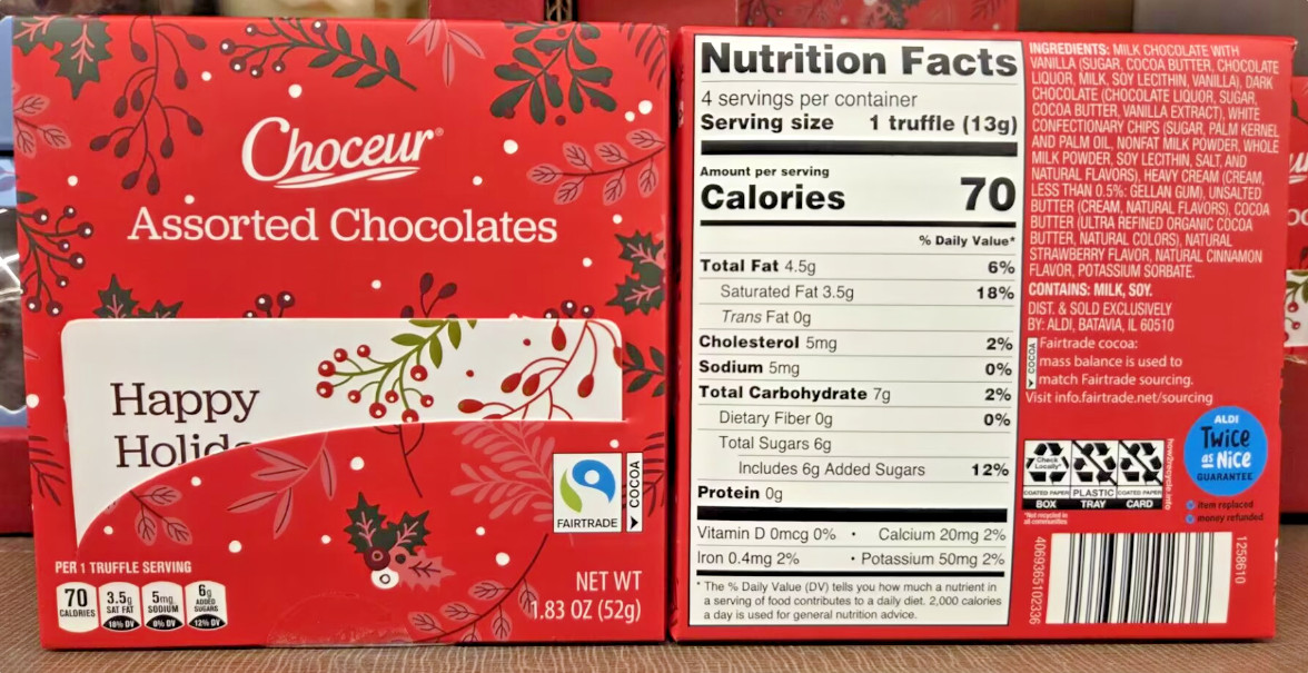 Choceur Assorted Chocolate Happy Holiday Mini Gift Box 1.83oz 52g (2 Boxes)