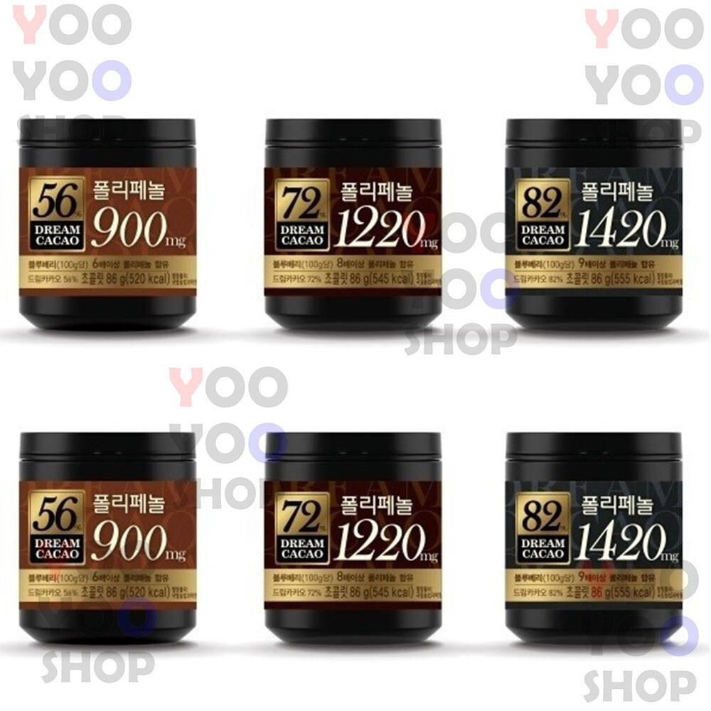 LOTTE Dream Cacao 56% 72% 82% Chocolate Balls High in Polyphenols 86g x 6PCS