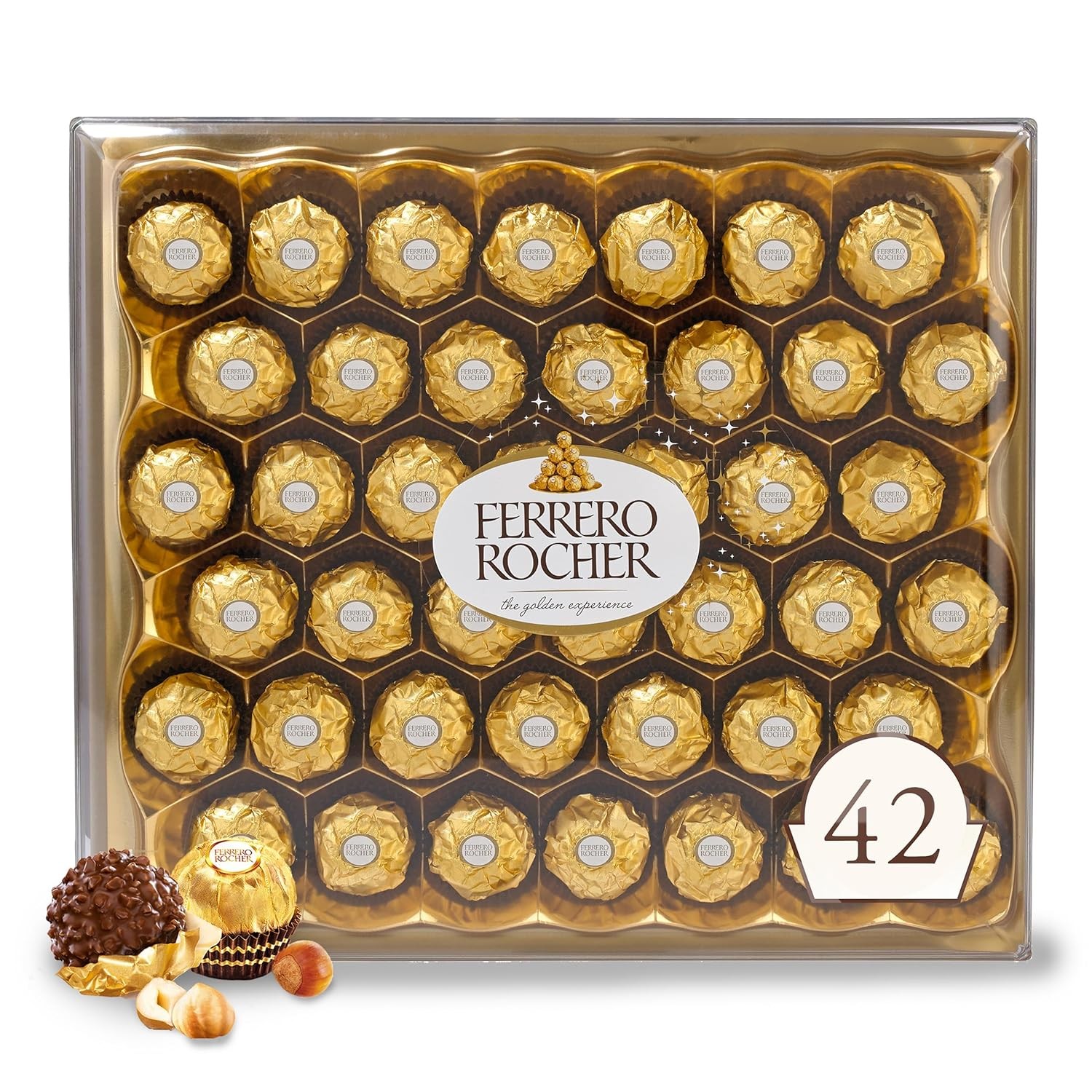 42 Count, Premium Milk Chocolate Hazelnut, Chocolates for Gifting, 18.5 oz