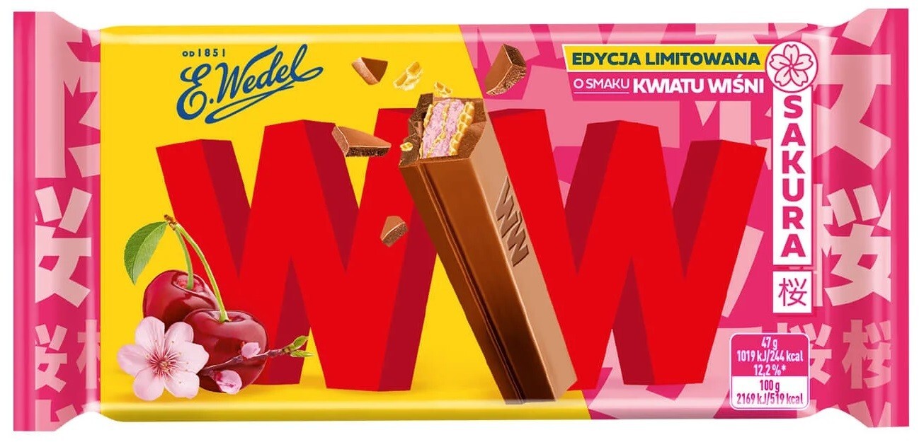 24 x Wedel WW Wafers SAKURA Cherry Blossom BOX 47g – 1128g / 1.12kg