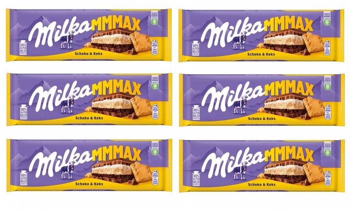 (Pack of 6) Milka MMMAX Schoko & Keks Alpine Milk Chocolate 6x300g/6×10.58oz